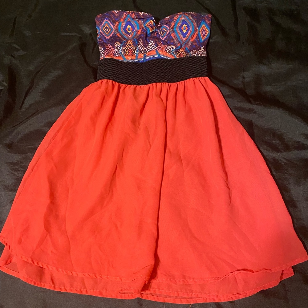 Rue21 Strapless Boho Aztec Print Dress | Size S | Summer Festival Mini